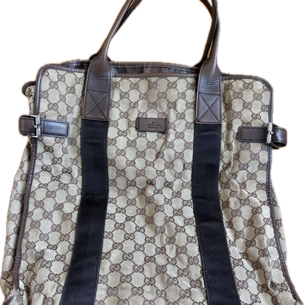 Gucci Beige and Dark Brown Duffel Bag